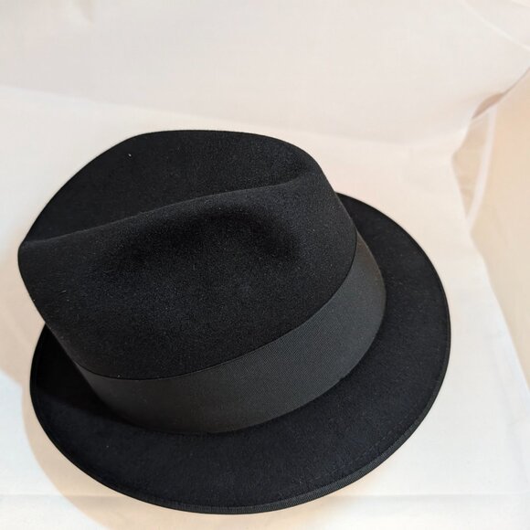 Vintage Black Royal Stetson Black Fedora Hat - Size 7 1/8 EUC